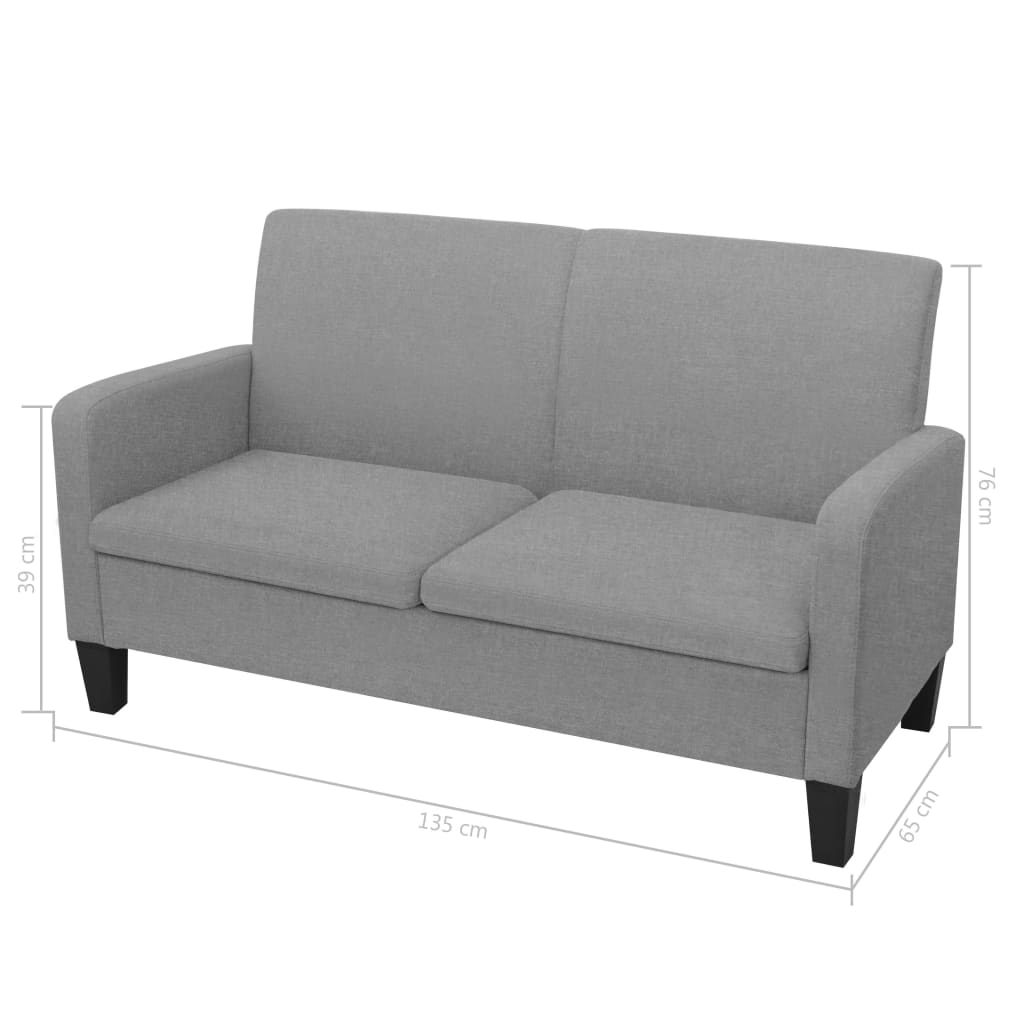 Set di Divani 2 pz in Tessuto Grigio Chiaro | homemem39