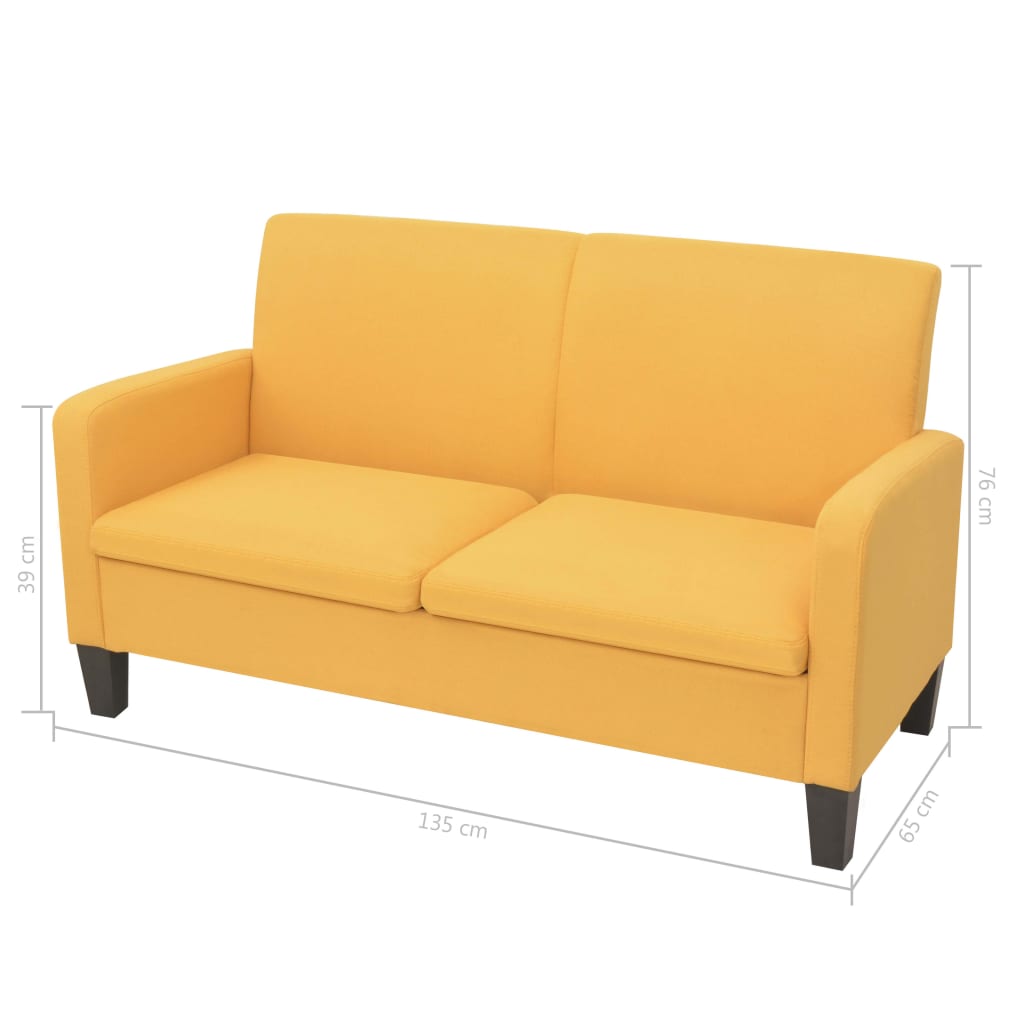 Set Divani 2 pz in Tessuto Giallo | homemem39