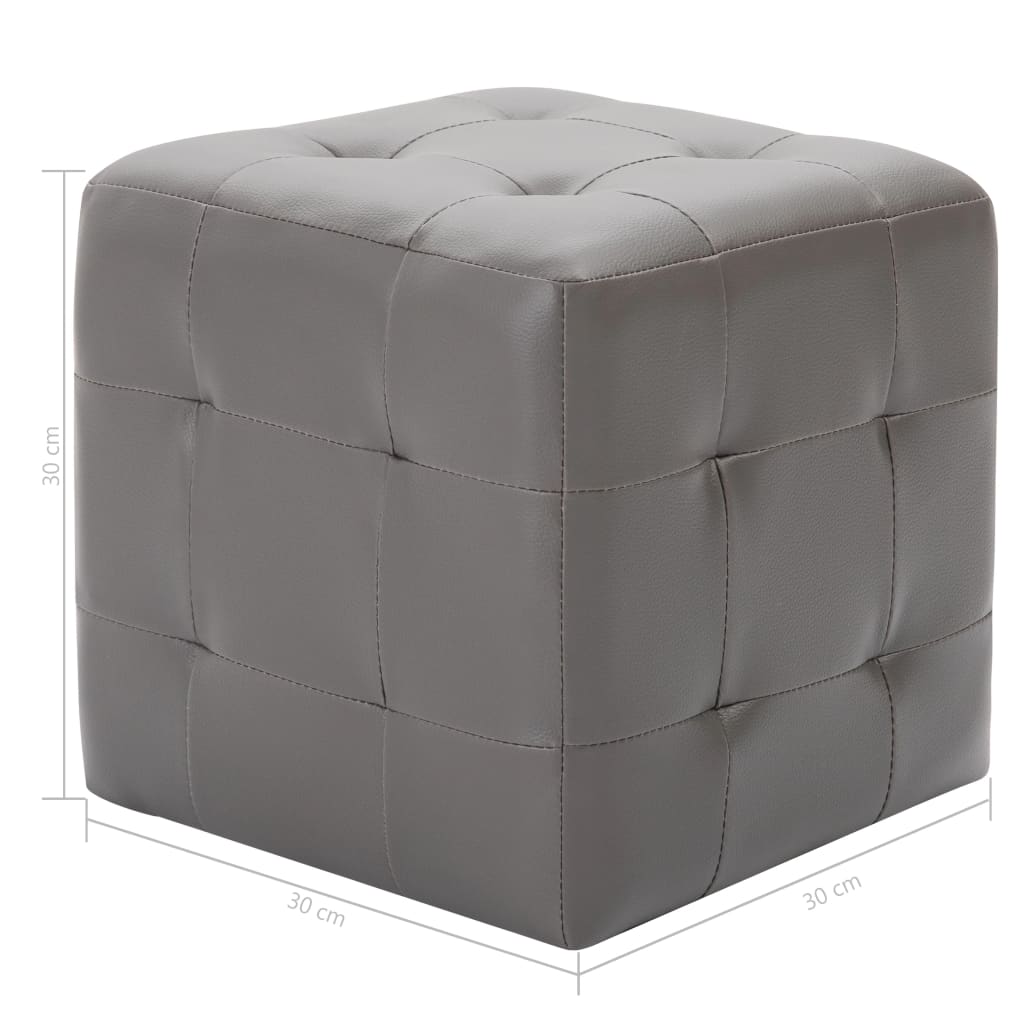 Pouf 2 pz Grigio 30x30x30 cm in Similpelle - homemem39