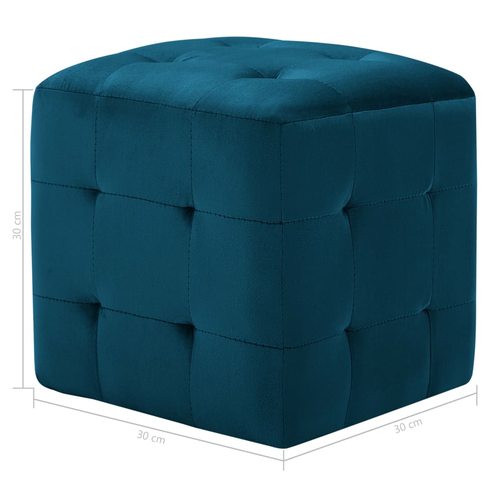 Pouf 2 pz Blu 30x30x30 cm in Velluto - homemem39