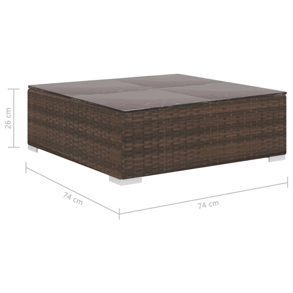 Set Divani da Giardino 4 pz con Cuscini in Polyrattan Marrone | homemem39