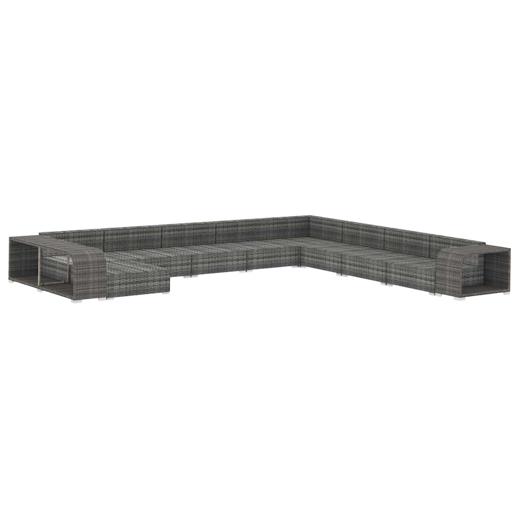 Set Divani da Giardino 11 pz con Cuscini in Polyrattan