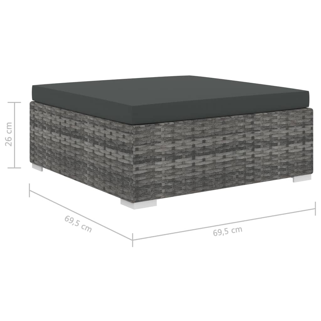 Set Divani da Giardino 11 pz con Cuscini in Polyrattan Grigio | homemem39