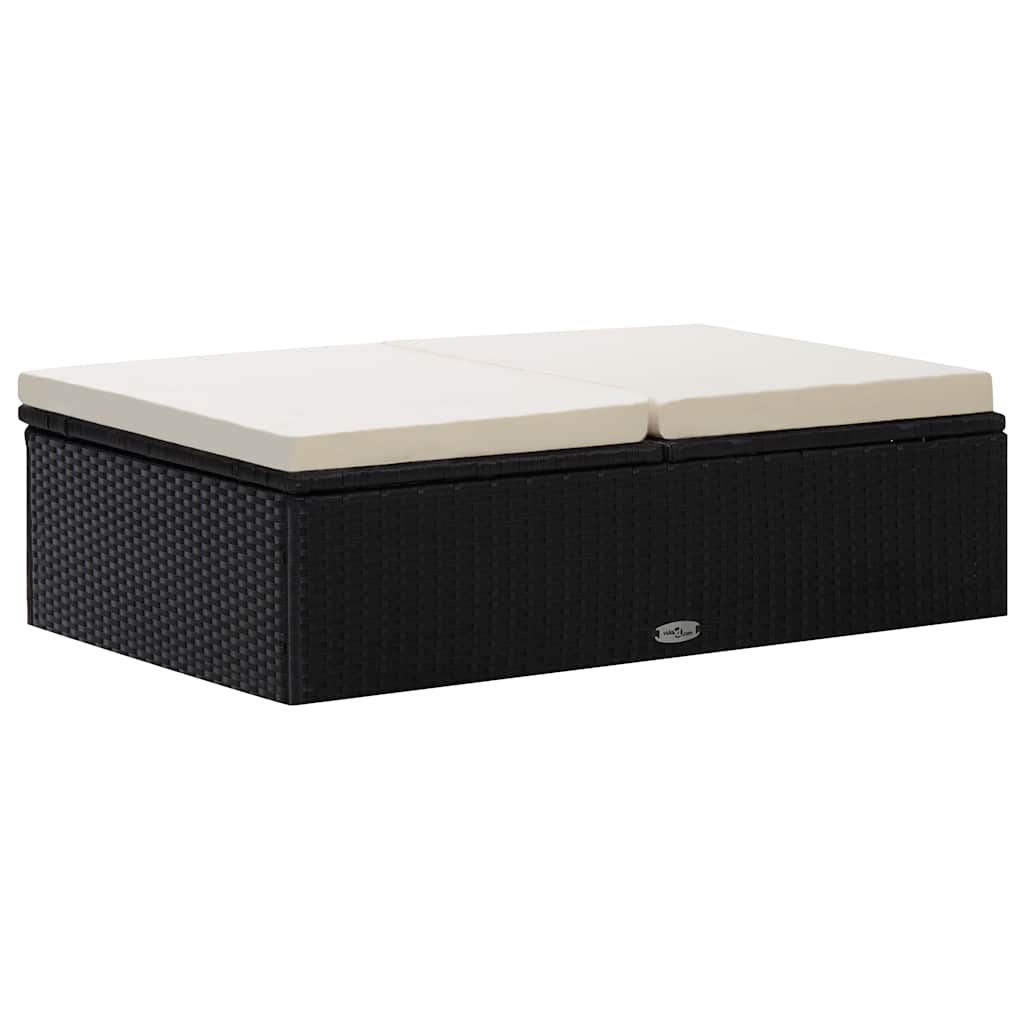 Set Divani da Giardino 2 pz con Cuscini in Polyrattan Nero | homemem39