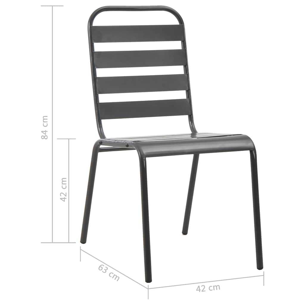 Set da Pranzo da Giardino 9 pz in Acciaio Grigio Scuro | homemem39
