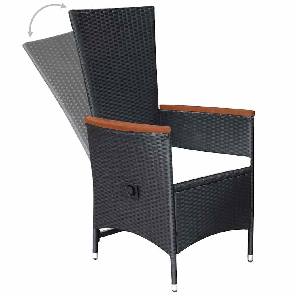 Set da Pranzo da Giardino 9 pz con Cuscini Polyrattan