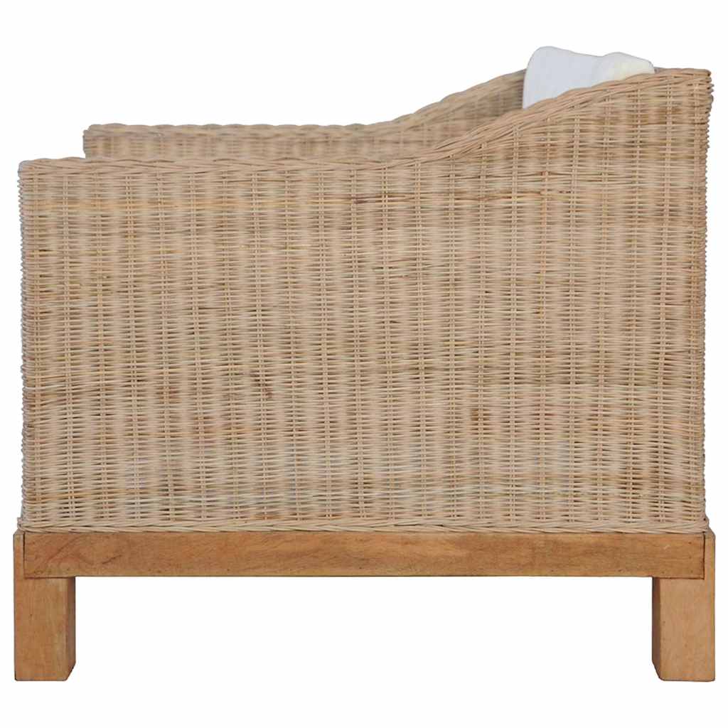 Set di Divani 2 pz con Cuscini in Rattan Naturale