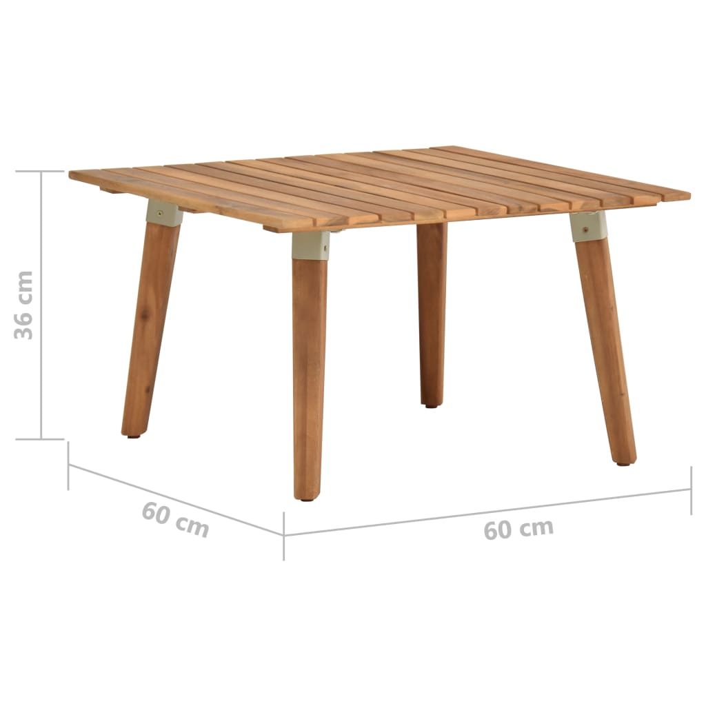 Tavolino da Caffè per Giardino 60x60x36 cm Legno di Acacia - homemem39