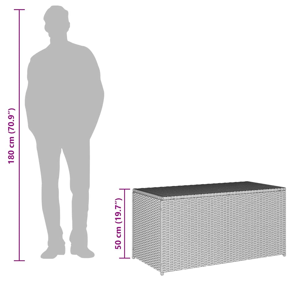 Baule da Giardino in Polyrattan 100x50x50 cm Nero | homemem39