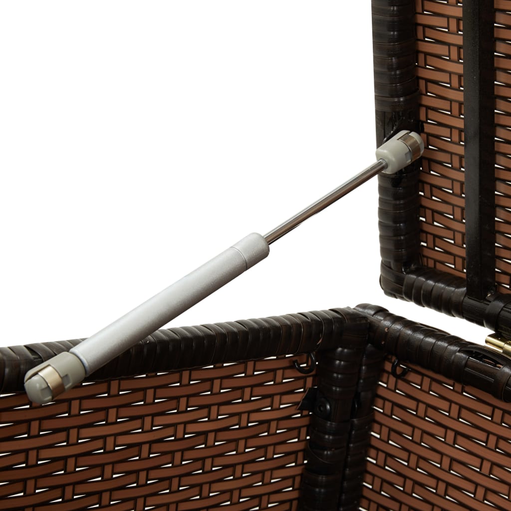 Baule da Giardino in Polyrattan 100x50x50 cm Marrone | homemem39