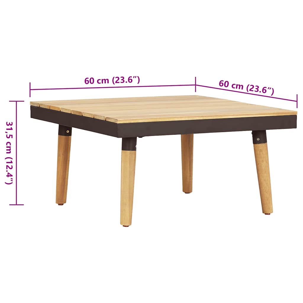 Set Divani da Giardino 7 Posti con Cuscini in Massello Acacia