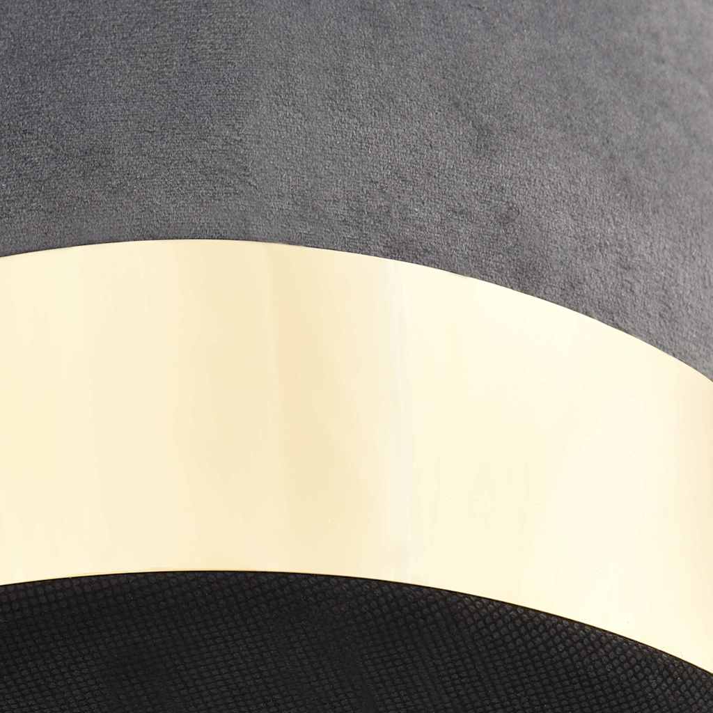 Sgabello Grigio Scuro e Oro in Velluto 28 x 36 cm - homemem39