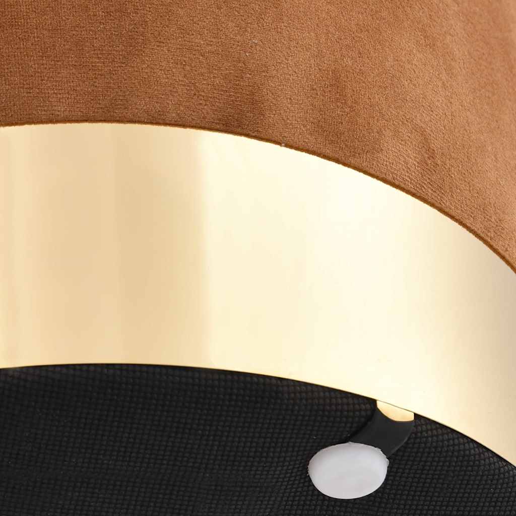 Sgabello Marrone e Oro in Velluto 28 x 36 cm - homemem39