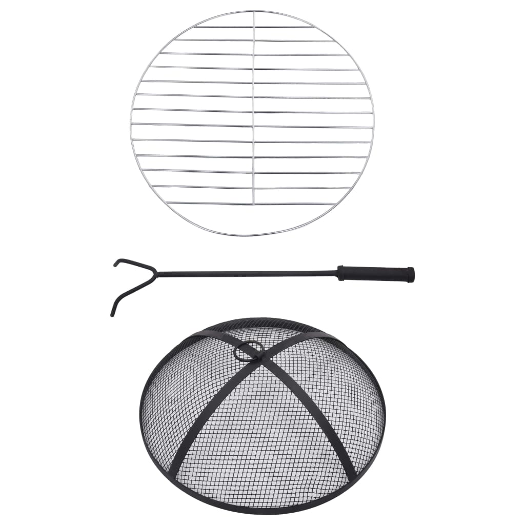 Tavolo con Braciere a Mosaico Nero e Bianco 68 cm in Ceramica - homemem39