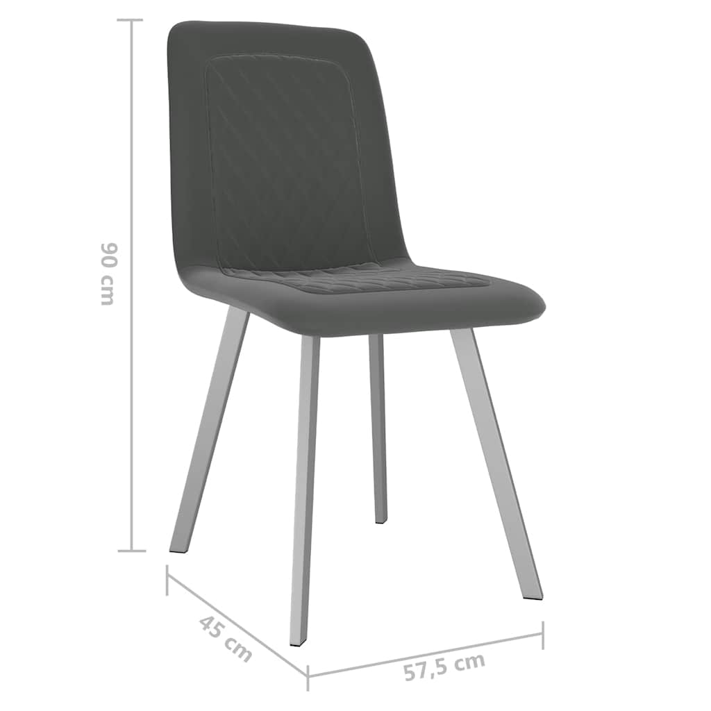 Sedie da Pranzo 2 pz Grigie in Velluto