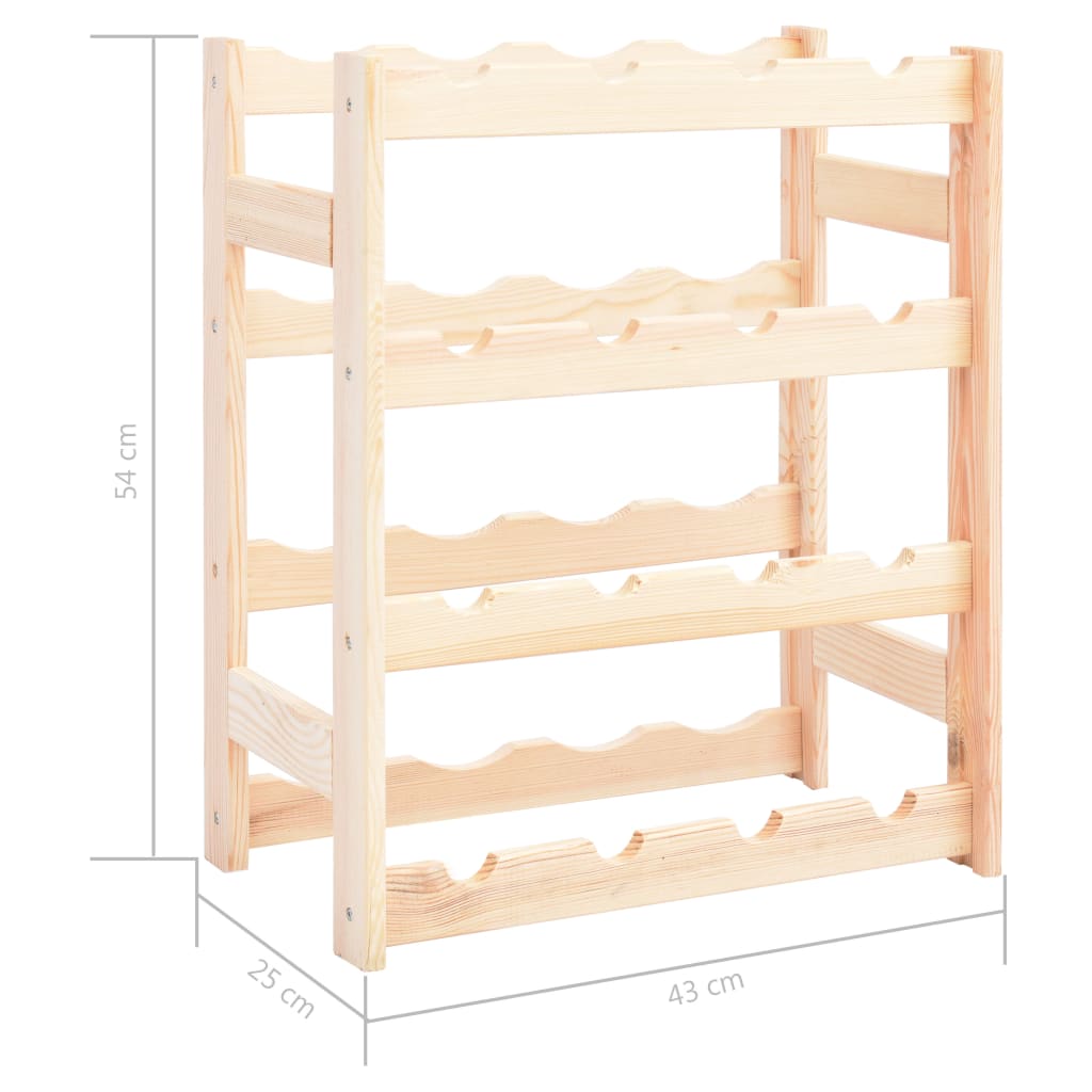 Portavini da 16 Bottiglie in Legno di Pino | homemem39