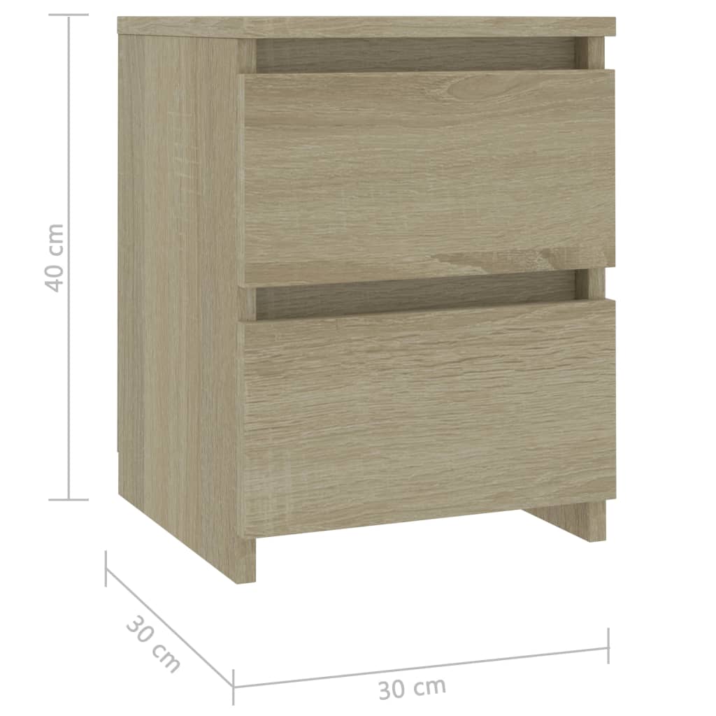 Comodino Rovere Sonoma 30x30x40 cm in Legno Multistrato - homemem39