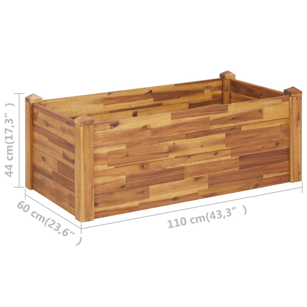Letto Rialzato da Giardino 110x60x44 cm Legno Massello d'Acacia | homemem39