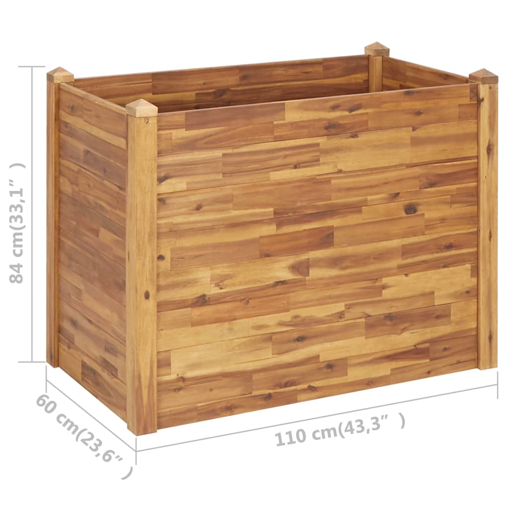 Letto Rialzato da Giardino 110x60x84 cm Legno Massello d'Acacia | homemem39