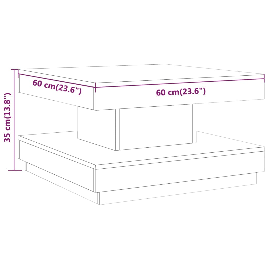 Tavolino da Salotto Grigio 60x60x35 cm in MDF | homemem39