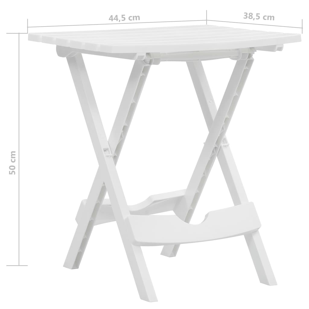 Tavolo da Giardino Pieghevole 45,5x38,5x50cm Bianco | homemem39