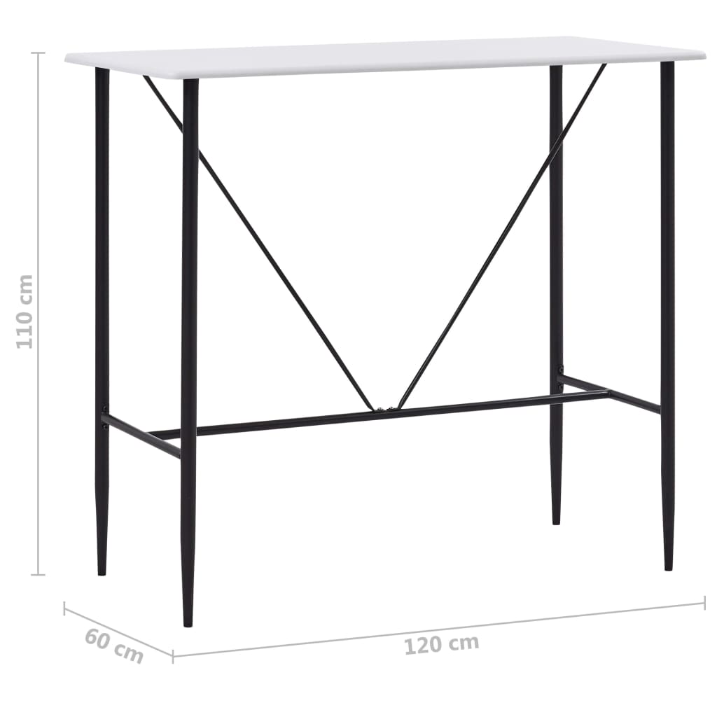 Tavolo da Bar Bianco 120x60x110 cm in MDF | homemem39