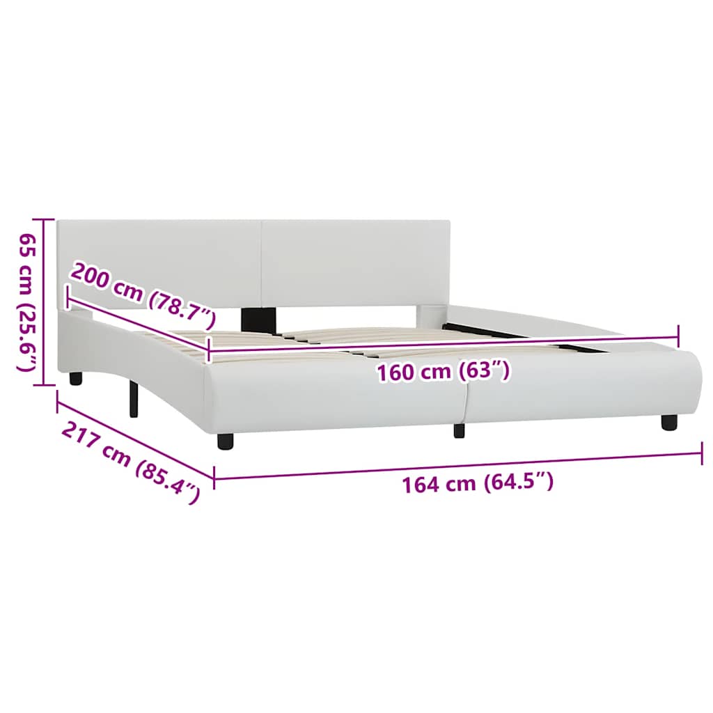 Giroletto con LED Bianco in Similpelle 160x200 cm