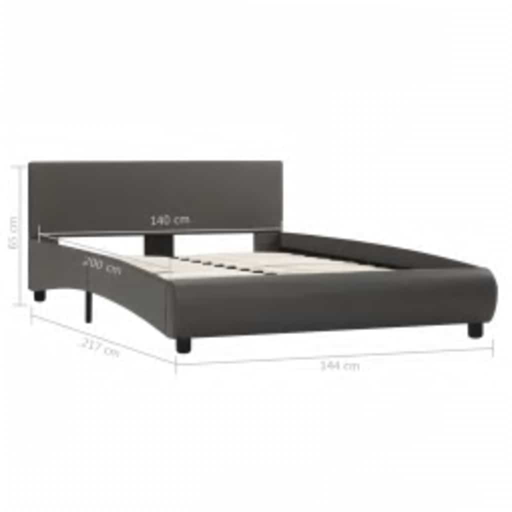 Giroletto con LED senza Materasso Grigio Similpelle 140x200 cm | homemem39