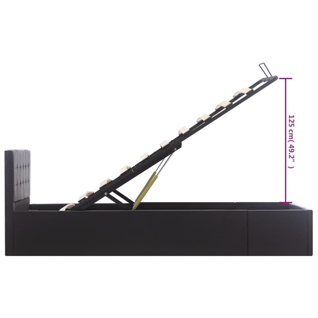Giroletto con Contenitore Idraulico Nero Similpelle 90x200cm | homemem39