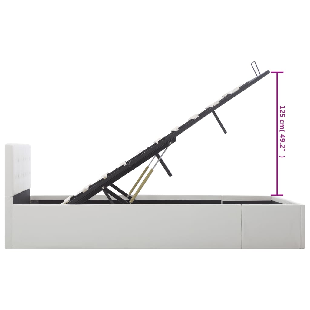 Giroletto con Contenitore Idraulico Bianco Similpelle 140x200cm