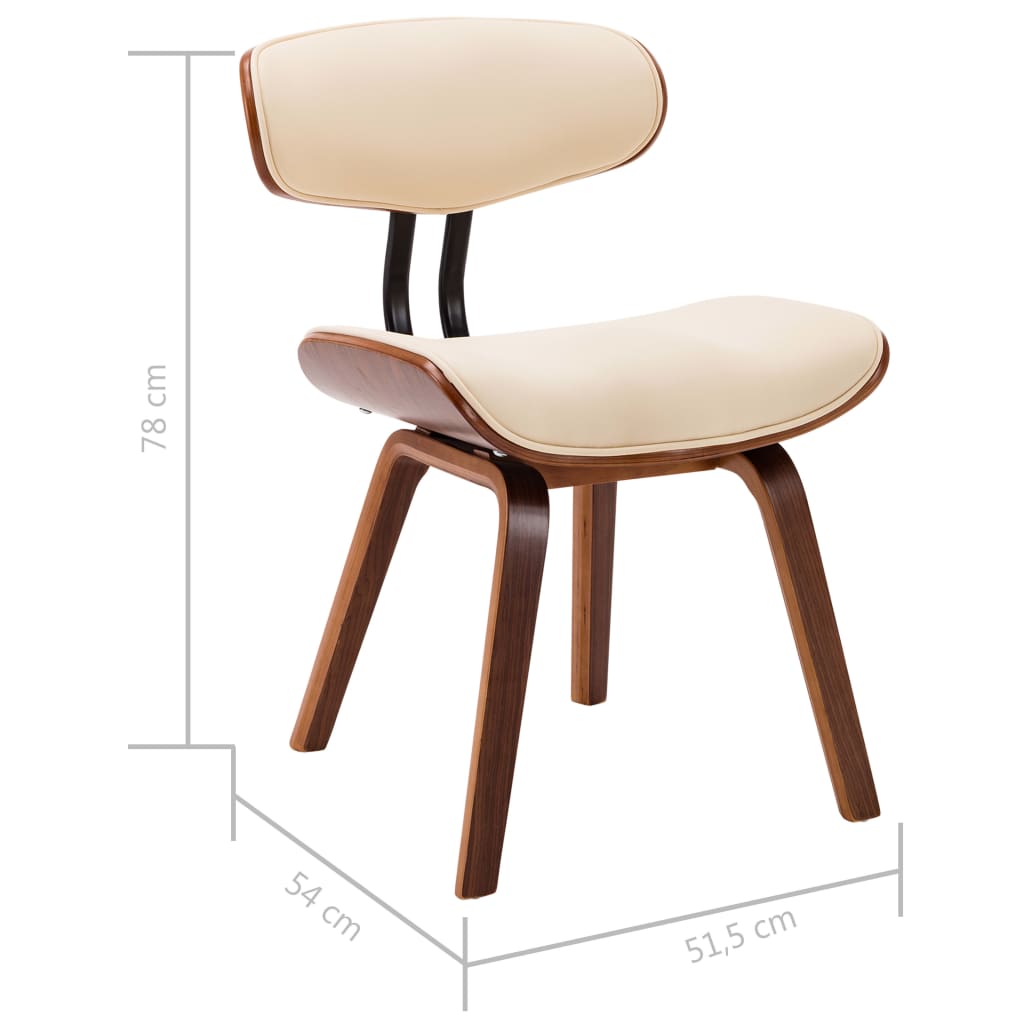 Sedie da Pranzo 4 pz Crema in Legno Piegato e Similpelle | homemem39