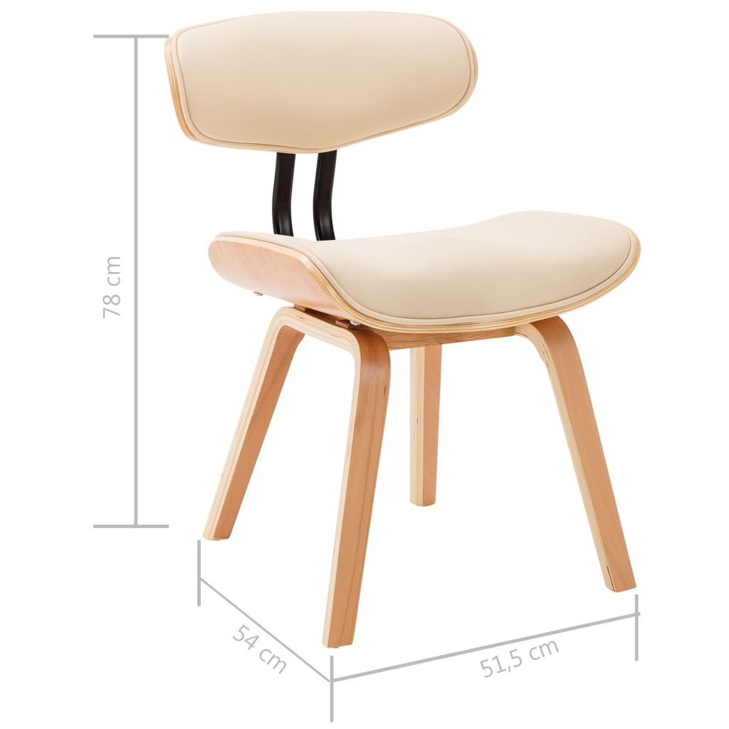 Sedie da Pranzo 6 pz Crema in Legno Piegato e Similpelle | homemem39