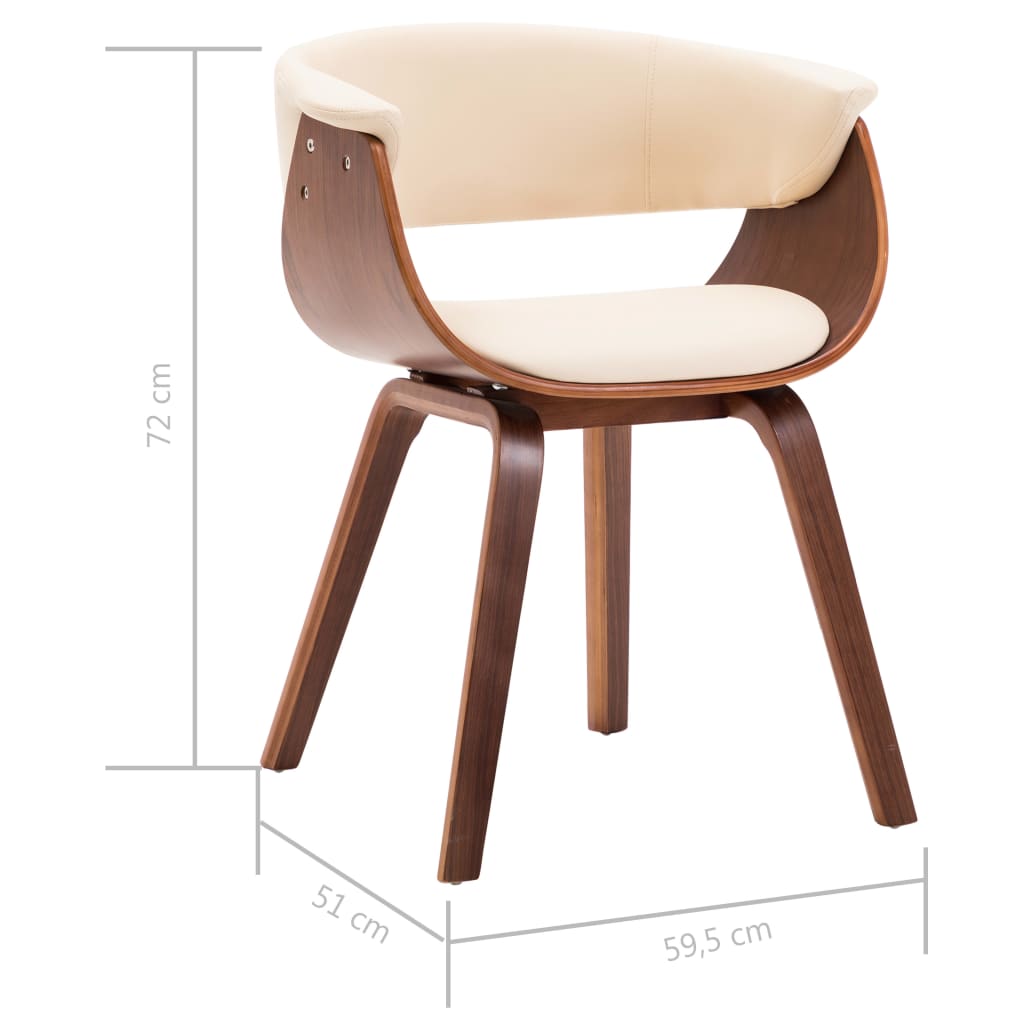 Sedie da Pranzo 6 pz Crema in Legno Piegato e Similpelle | homemem39