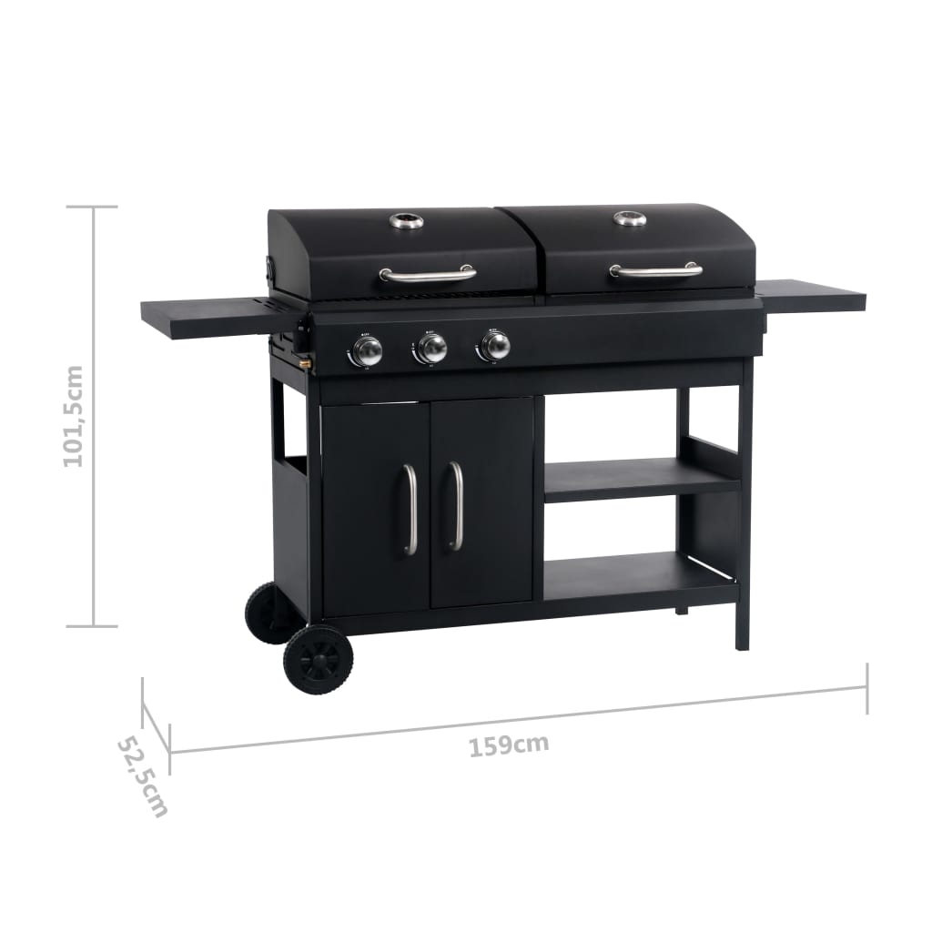 Barbecue Combinato Carbone e Gas 3 Fuochi - homemem39