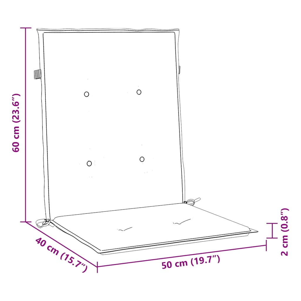 Cuscini per Sedia 4 pz Crema 100x50x2 cm in Tessuto Oxford | homemem39
