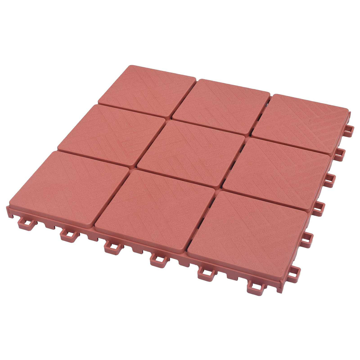 Piastrella per Decking 10 pz Rosso 30,5 x 30,5 x 2,2 cm | homemem39