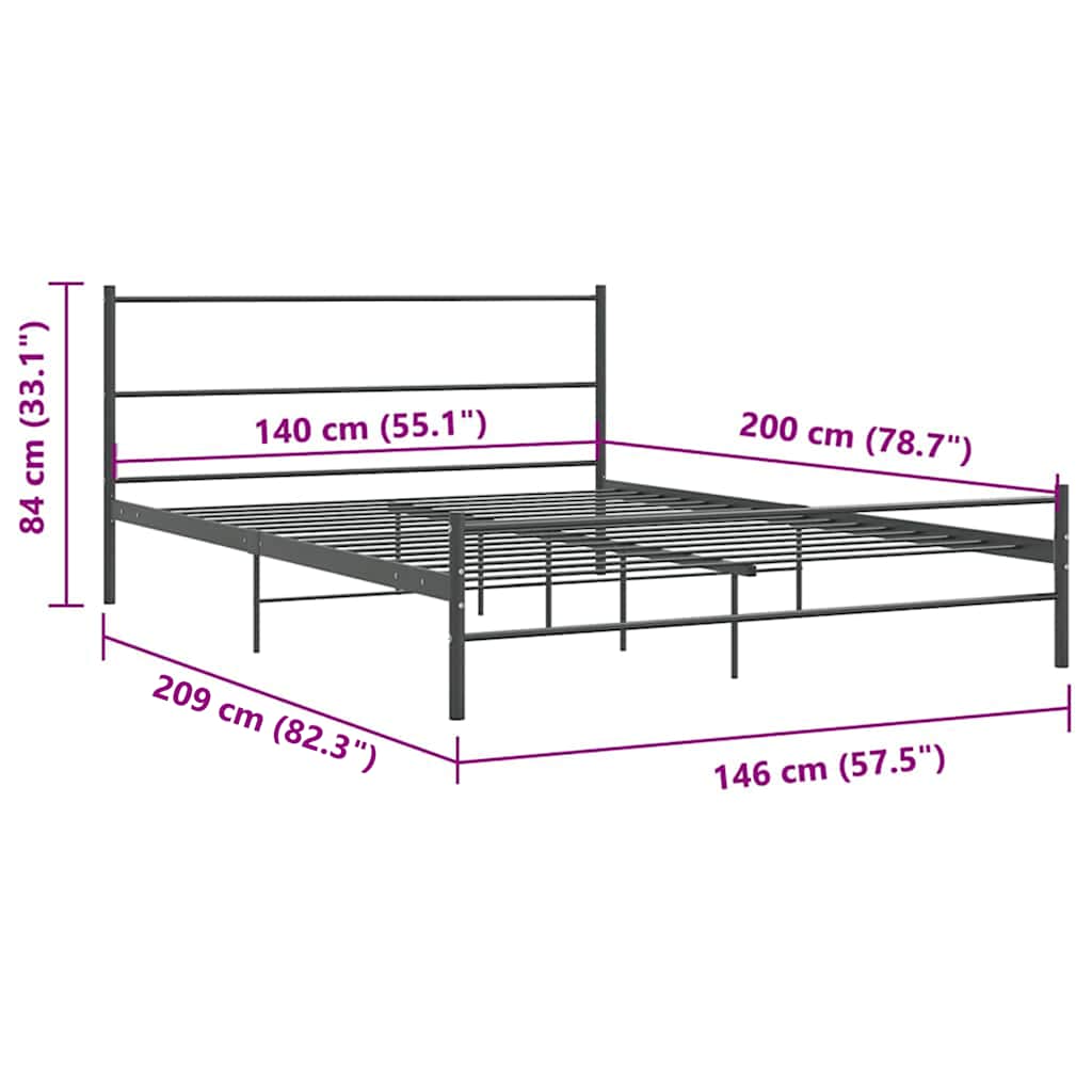 Giroletto senza Materasso Grigio in Metallo 140x200 cm | homemem39