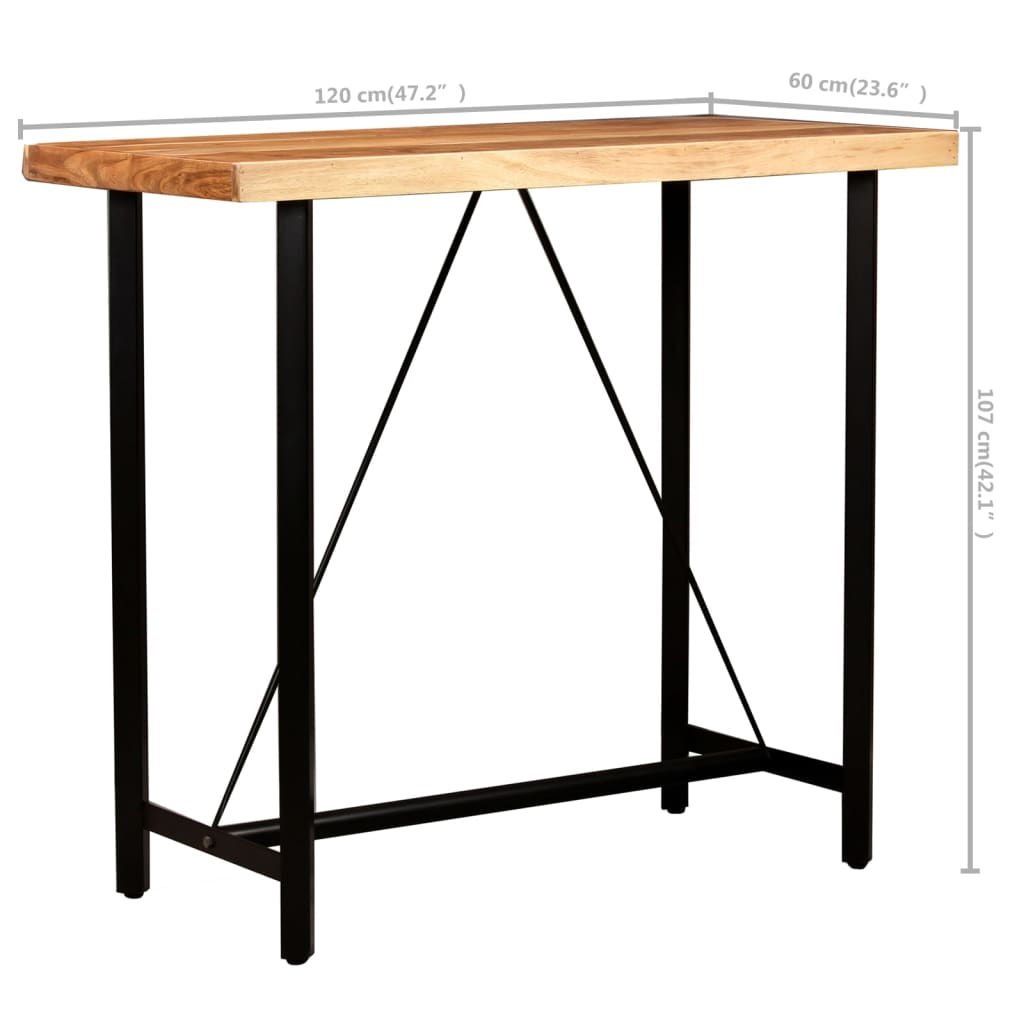 Set da Bar 5 pz in Legno Massello e Vera Pelle | homemem39