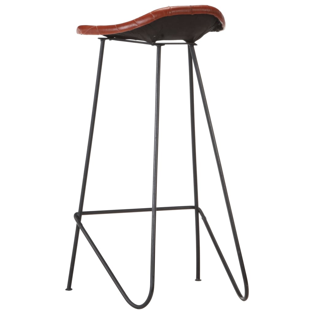 Set da Bar 7 pz in Legno Massello di Acacia e Vera Pelle | homemem39