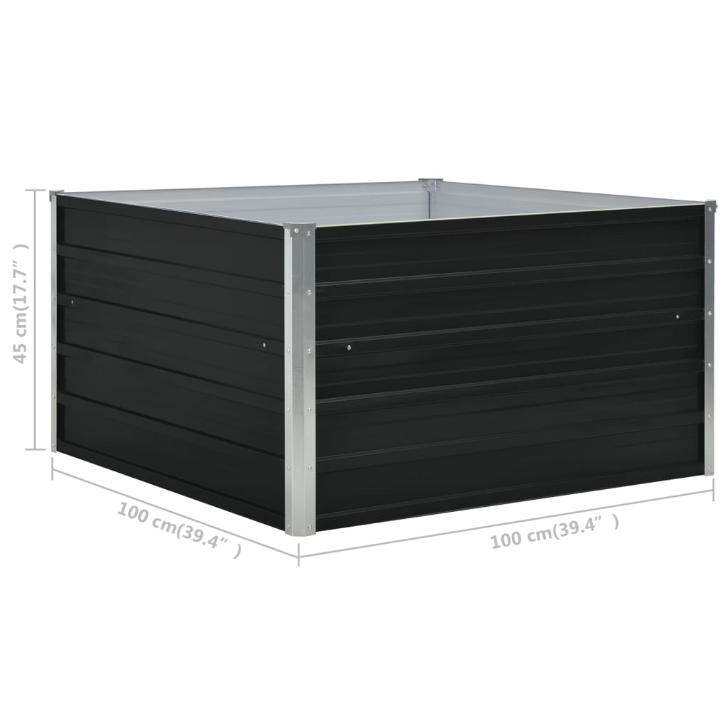 Letto Coltura Rialzato 100x100x45 cm Acciaio Zincato Antracite | homemem39