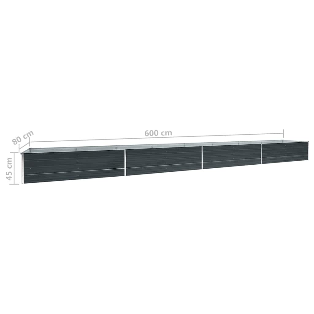 Letto Rialzato in Acciaio Zincato 600x80x45 cm Antracite | homemem39