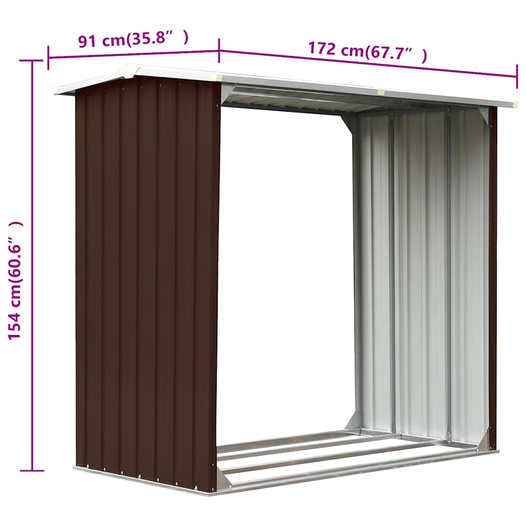 Capannone in Acciaio Zincato 172x91x154 cm Marrone