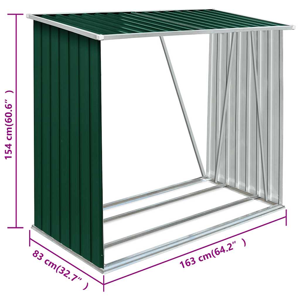 Capannone da Giardino in Acciaio Zincato 163x83x154 cm Verde