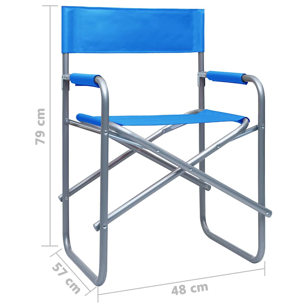 Sedie da Regista 2 pz in Acciaio Blu | homemem39