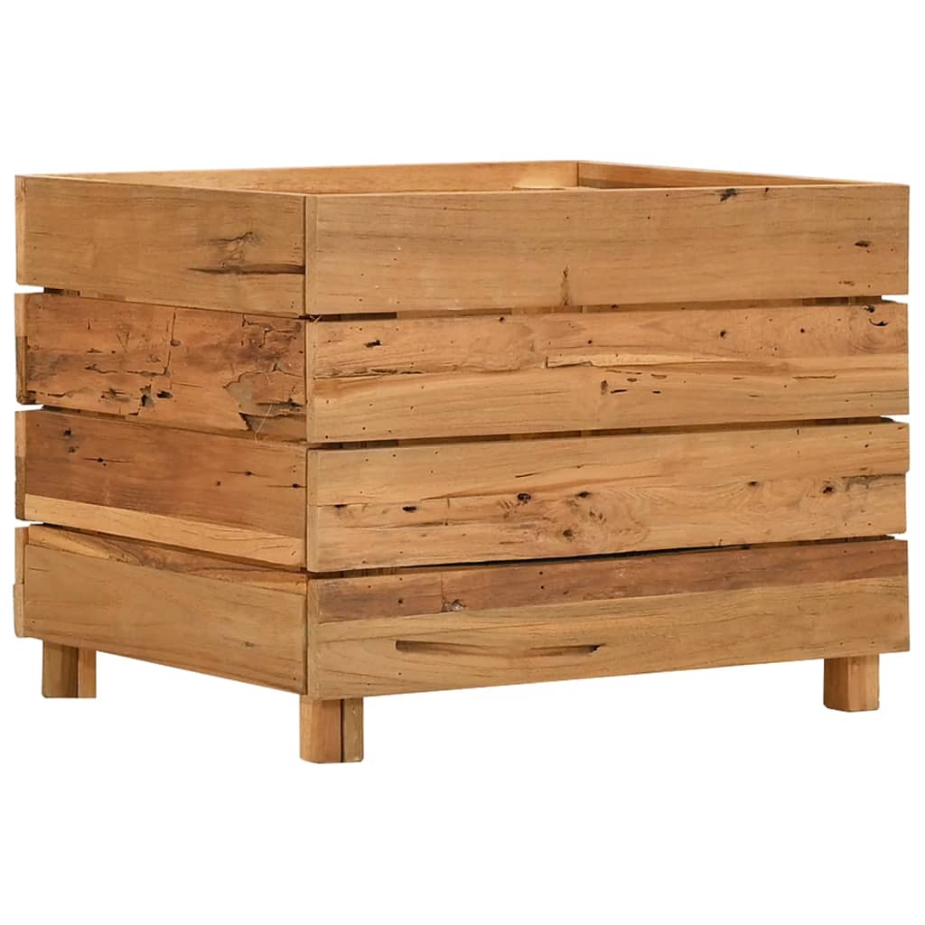 Letto Rialzato 50x40x38 cm Legno di Teak di Recupero e Acciaio | homemem39