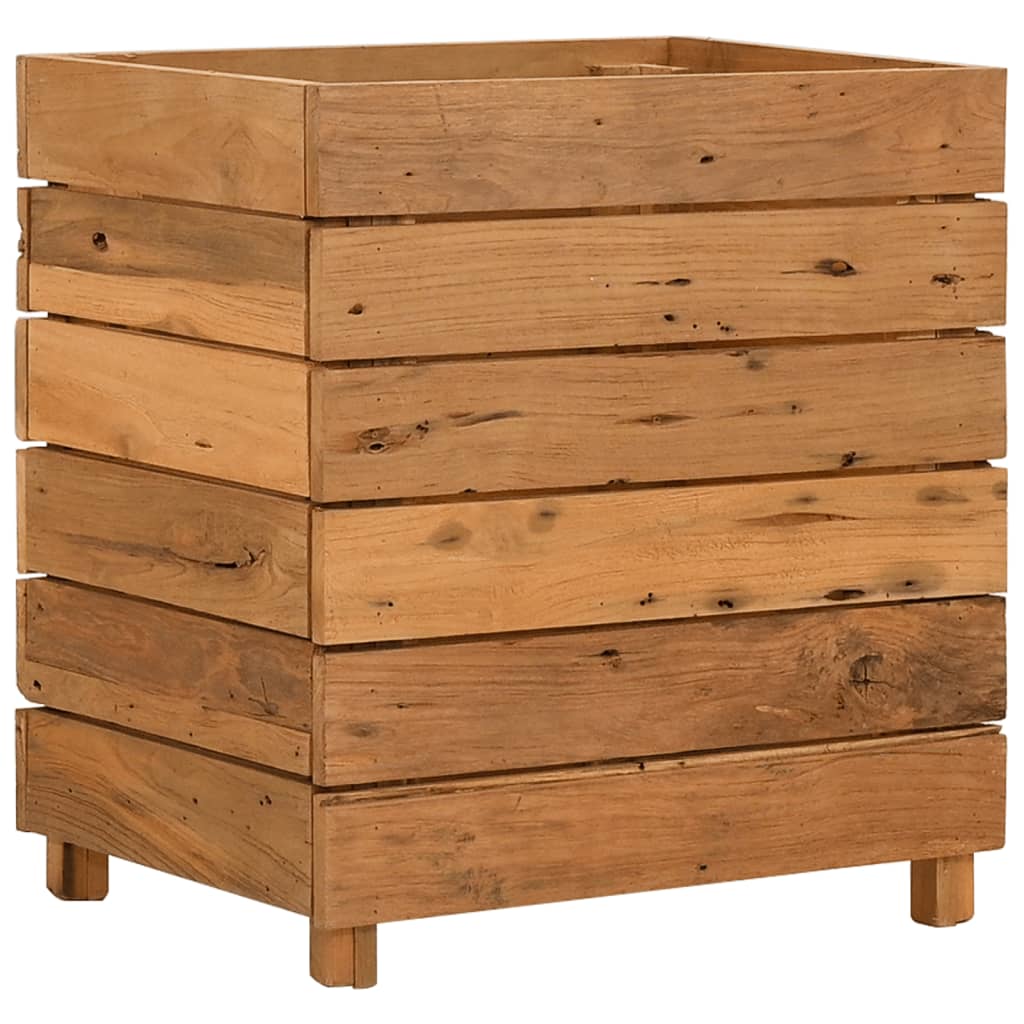Letto Rialzato 50x40x55 cm Legno di Teak di Recupero e Acciaio | homemem39