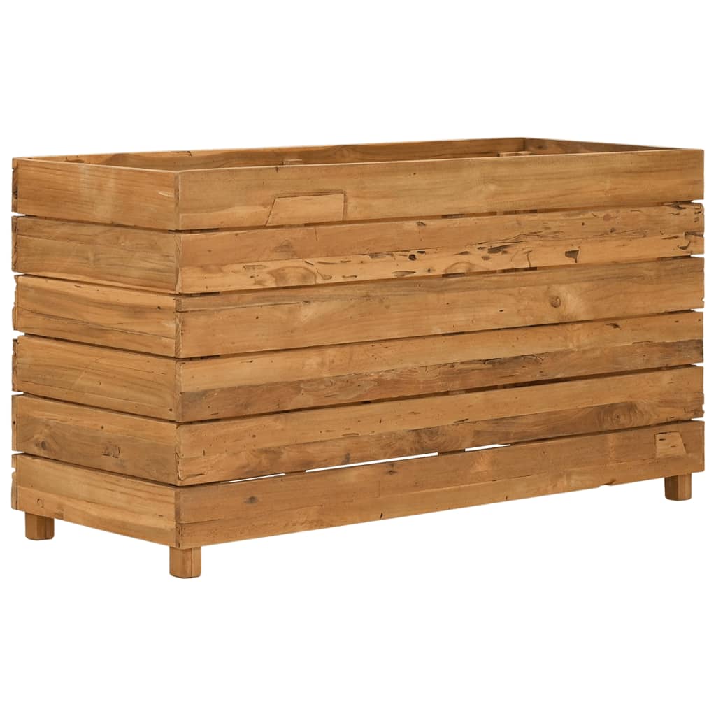 Letto Rialzato 100x40x55 cm Legno di Teak di Recupero e Acciaio | homemem39