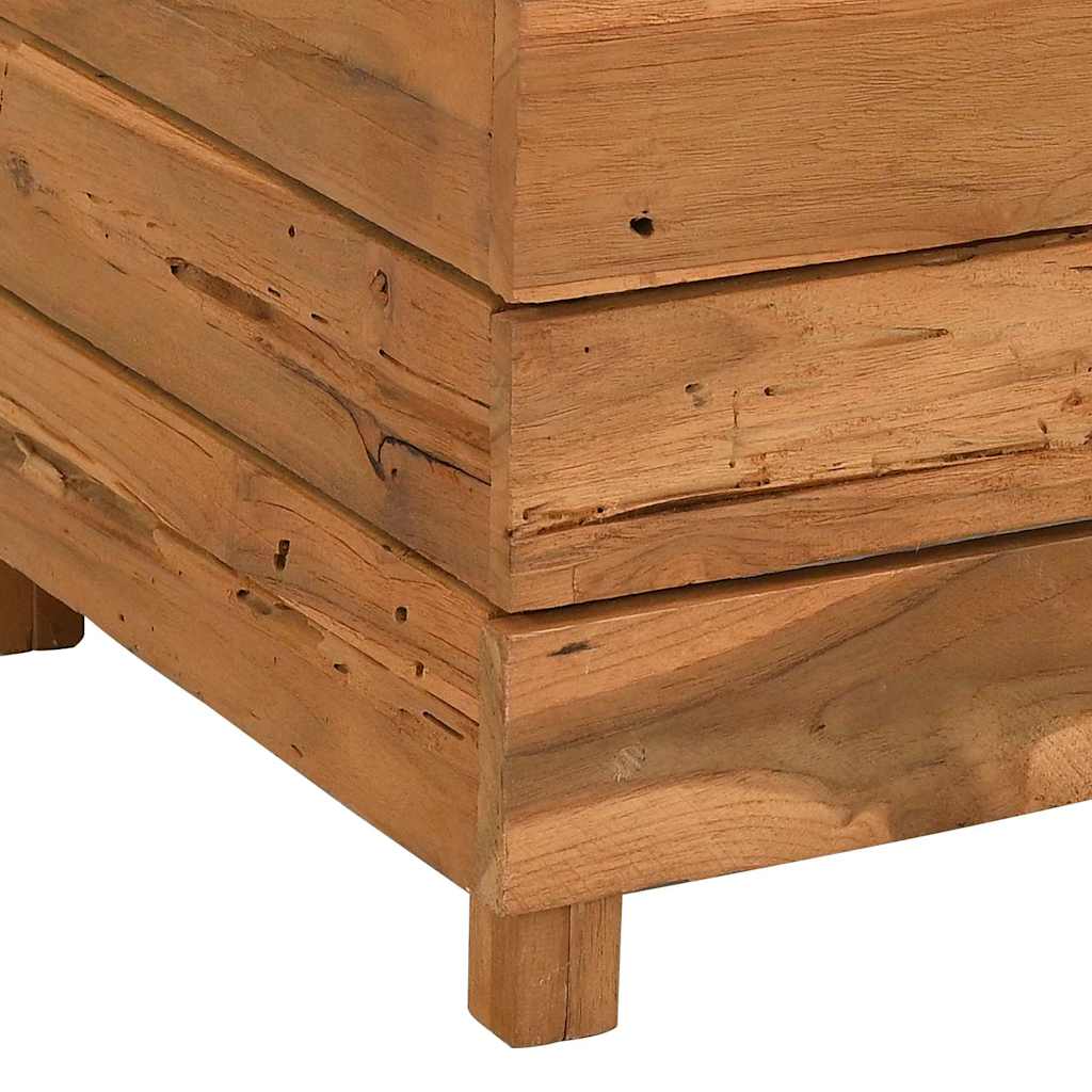 Letto Rialzato 50x40x72 cm Legno di Teak di Recupero e Acciaio