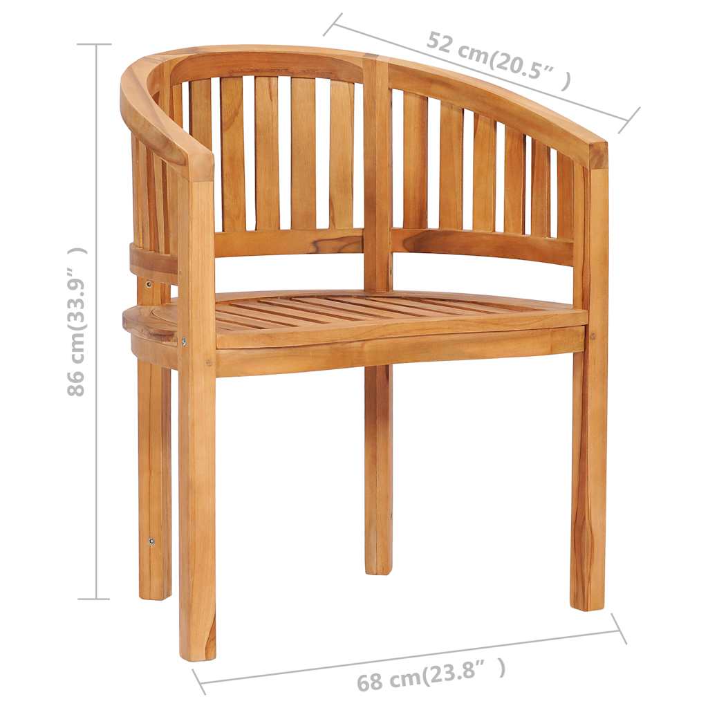 Sedie a Forma di Banana 2 pz in Legno Massello de Teak | homemem39