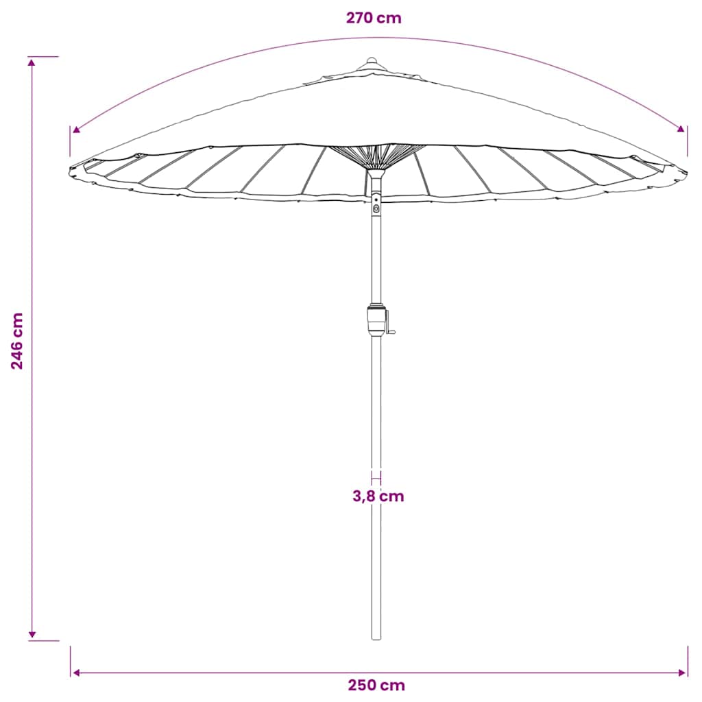 Ombrellone da Esterni con Palo in Alluminio 250 cm Antracite